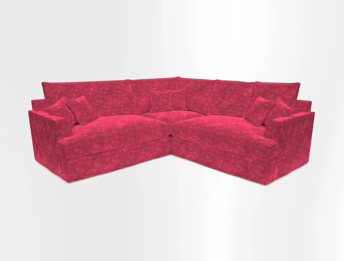 Slingsby Small Fitted Cover Corner Unit LHF & RHF in Two Tone Plain Biscuit.  Loose cover version available