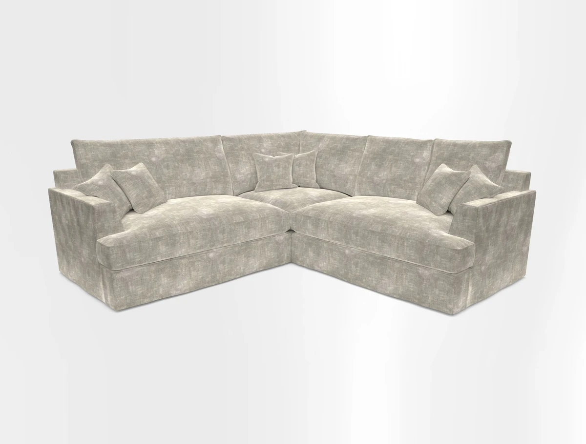Slingsby Small Fitted Cover Corner Unit LHF & RHF in Two Tone Plain Biscuit.  Loose cover version available