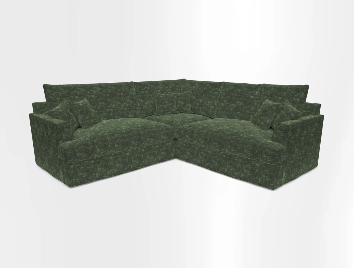 Slingsby Small Fitted Cover Corner Unit LHF & RHF in Two Tone Plain Biscuit.  Loose cover version available