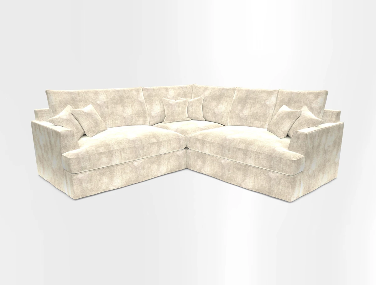 Slingsby Small Fitted Cover Corner Unit LHF & RHF in Two Tone Plain Biscuit.  Loose cover version available