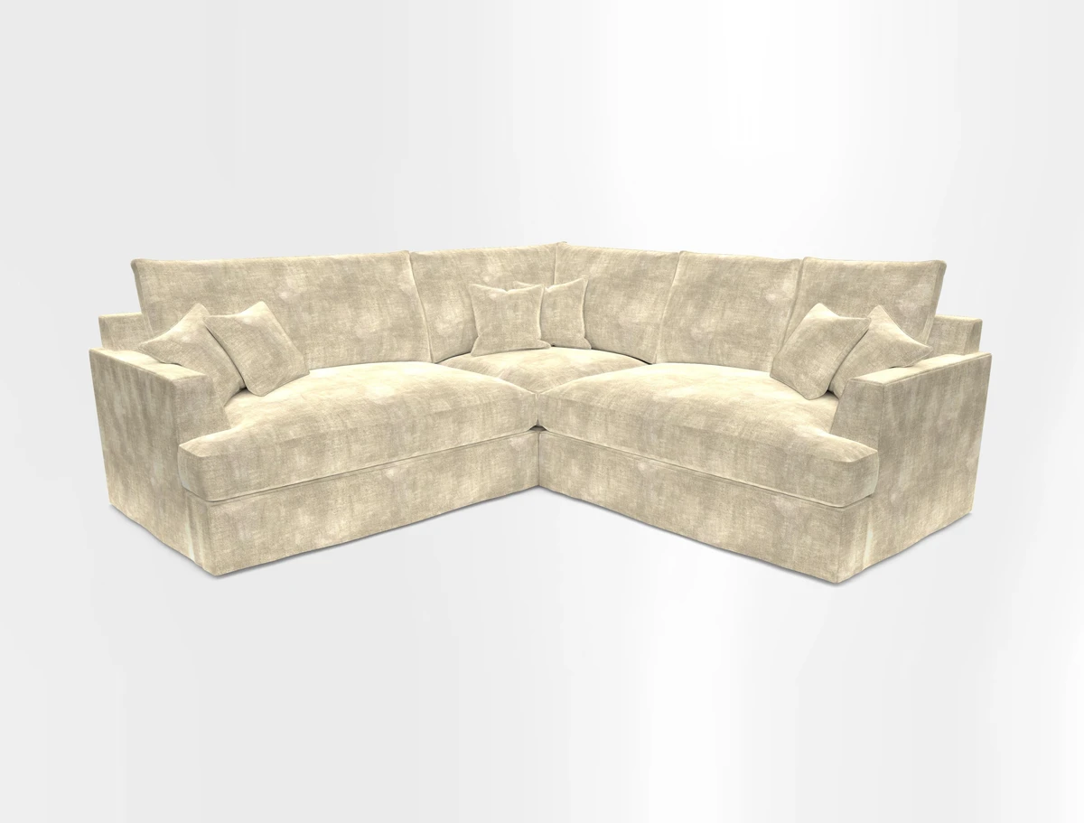 Slingsby Small Fitted Cover Corner Unit LHF & RHF in Two Tone Plain Biscuit.  Loose cover version available