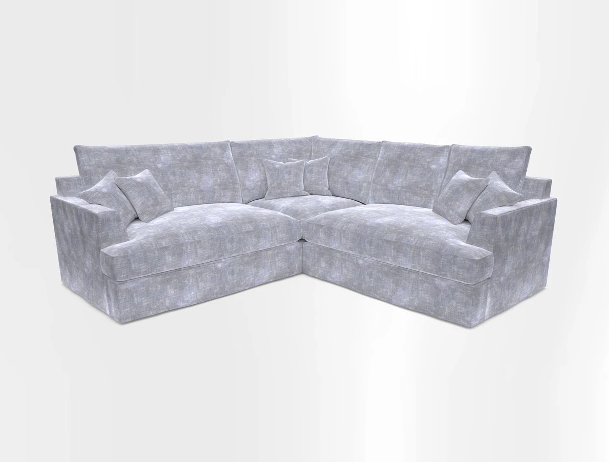 Slingsby Small Fitted Cover Corner Unit LHF & RHF in Two Tone Plain Biscuit.  Loose cover version available