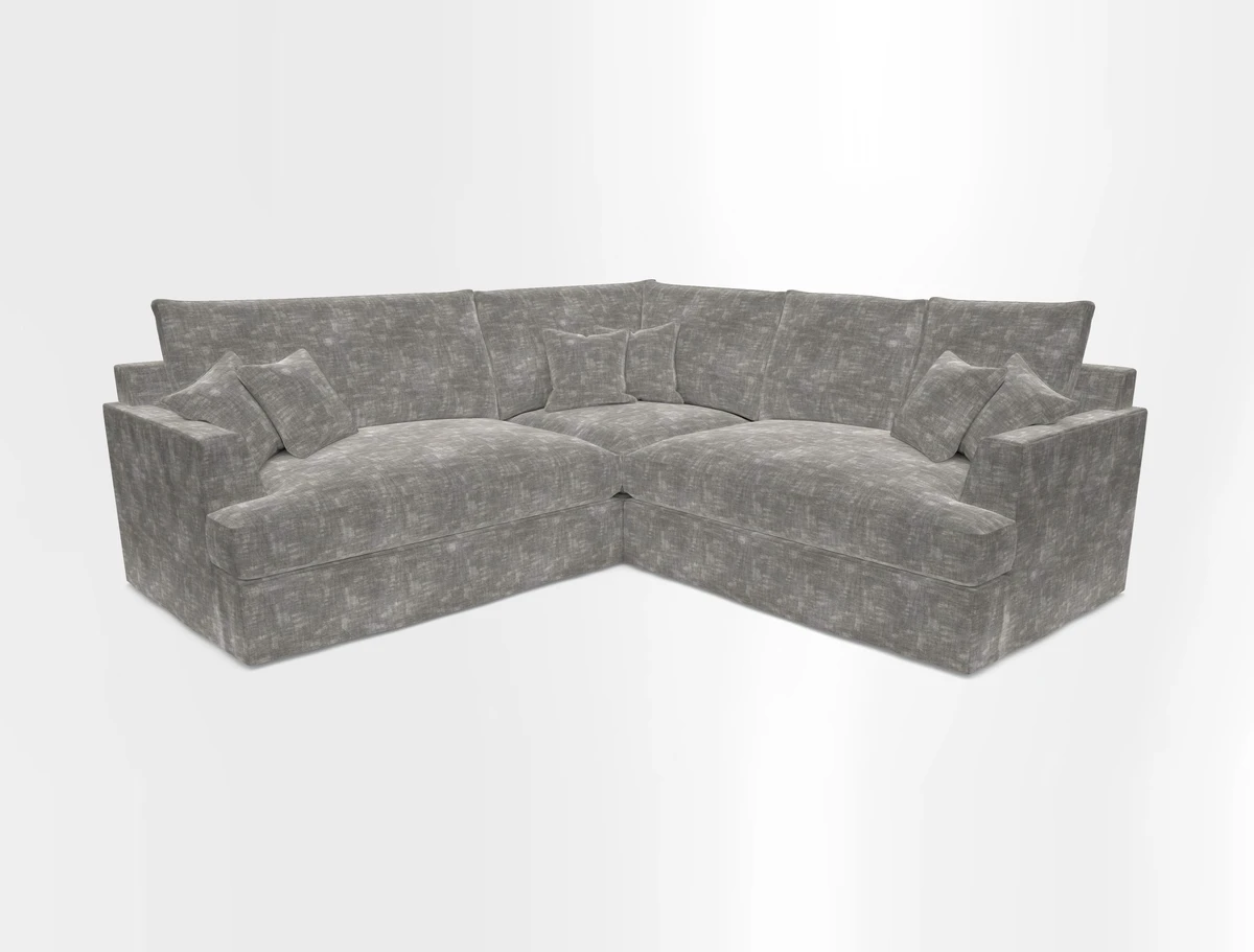 Slingsby Small Fitted Cover Corner Unit LHF & RHF in Two Tone Plain Biscuit.  Loose cover version available