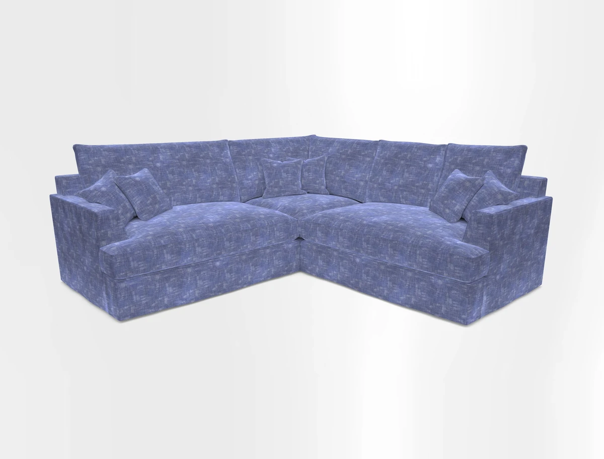Slingsby Small Fitted Cover Corner Unit LHF & RHF in Two Tone Plain Biscuit.  Loose cover version available