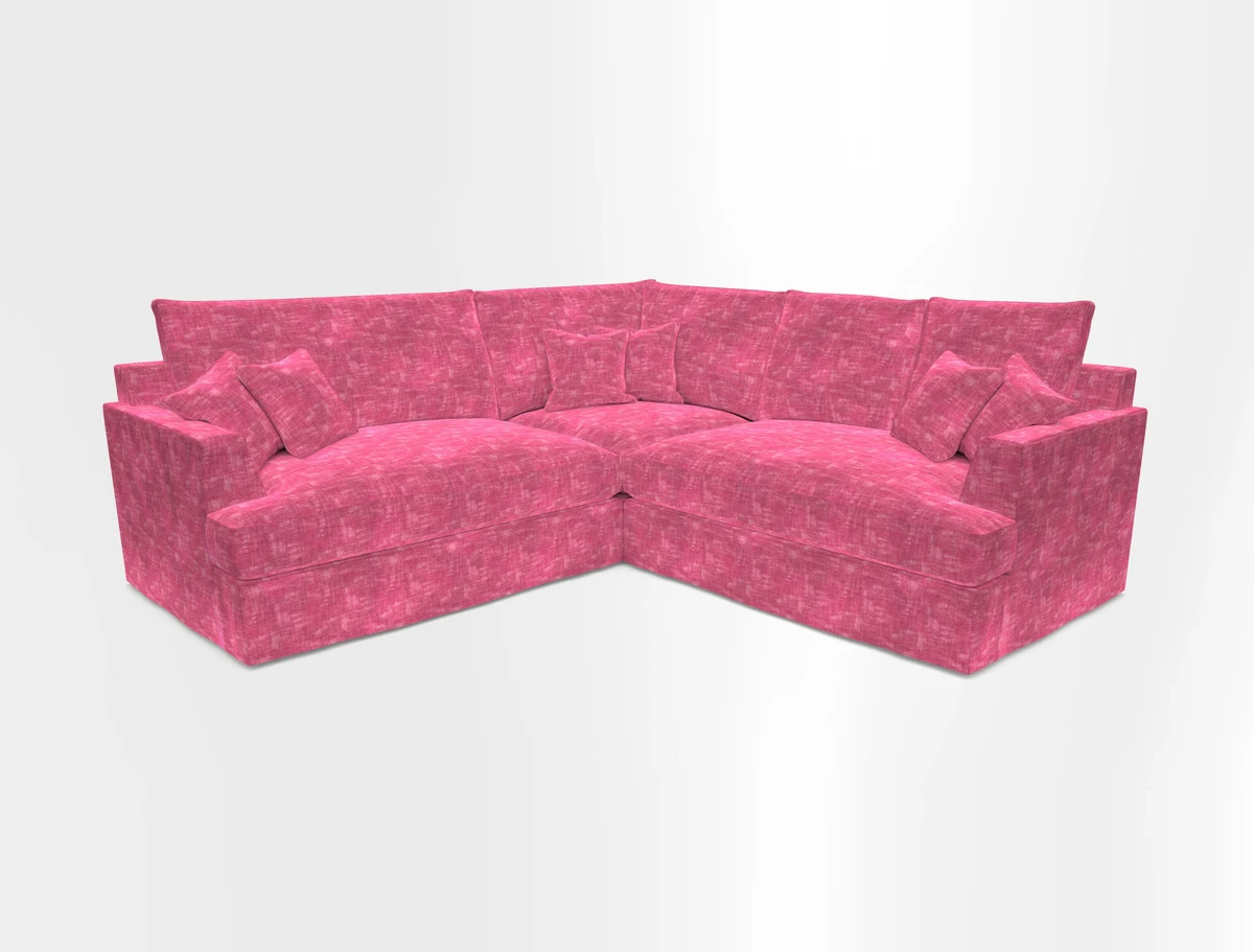 Slingsby Small Fitted Cover Corner Unit LHF & RHF in Two Tone Plain Biscuit.  Loose cover version available