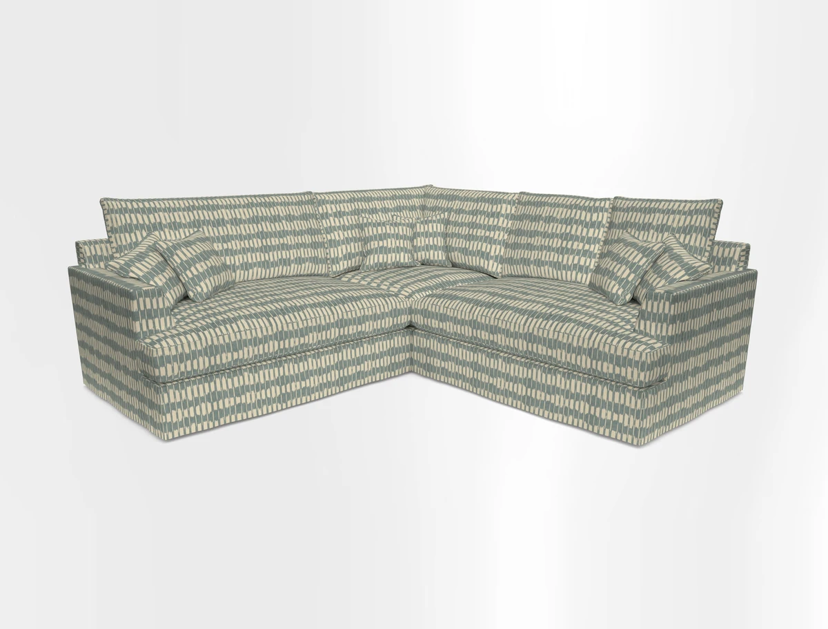 Slingsby Small Fitted Cover Corner Unit LHF & RHF in Two Tone Plain Biscuit.  Loose cover version available