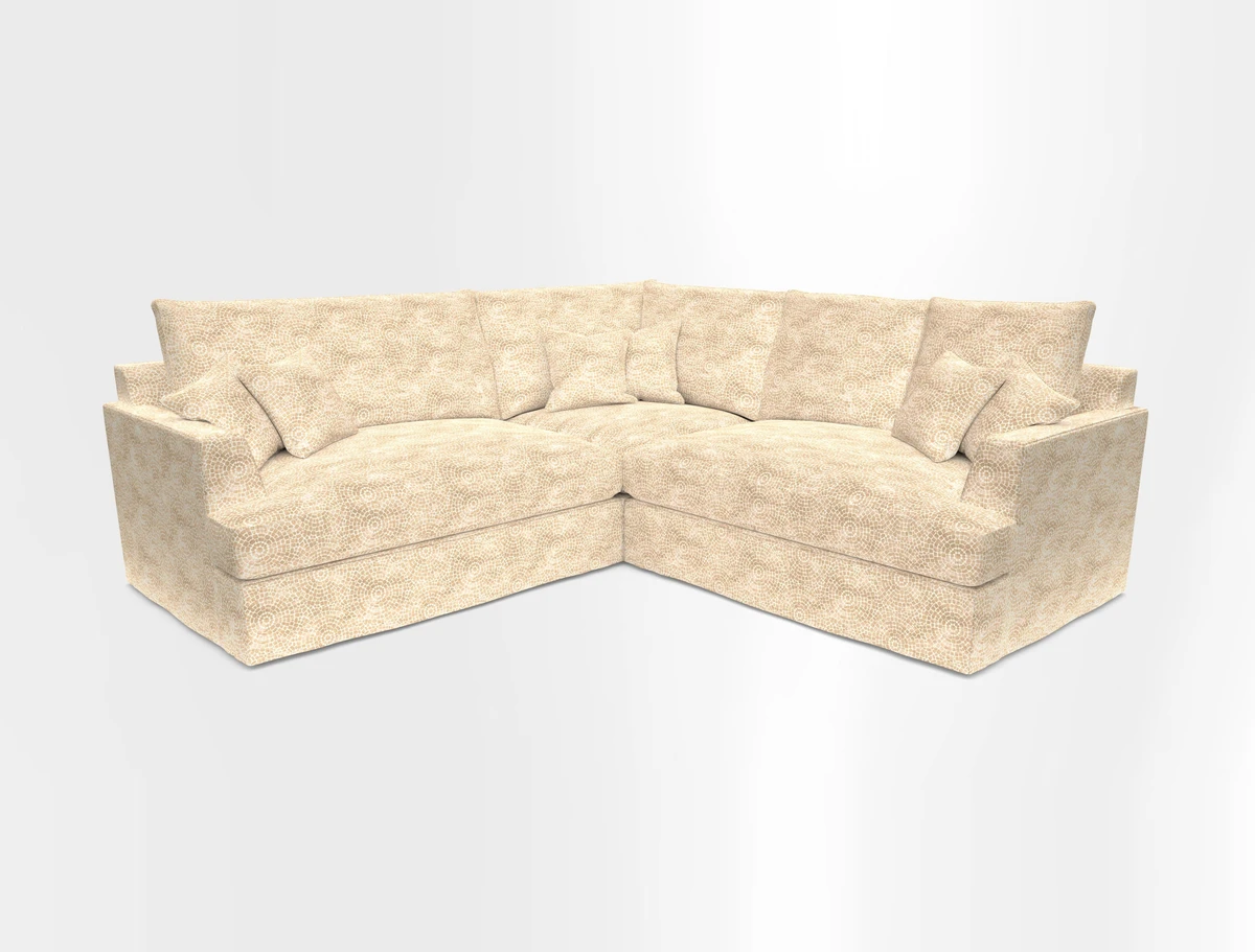 Slingsby Small Fitted Cover Corner Unit LHF & RHF in Two Tone Plain Biscuit.  Loose cover version available