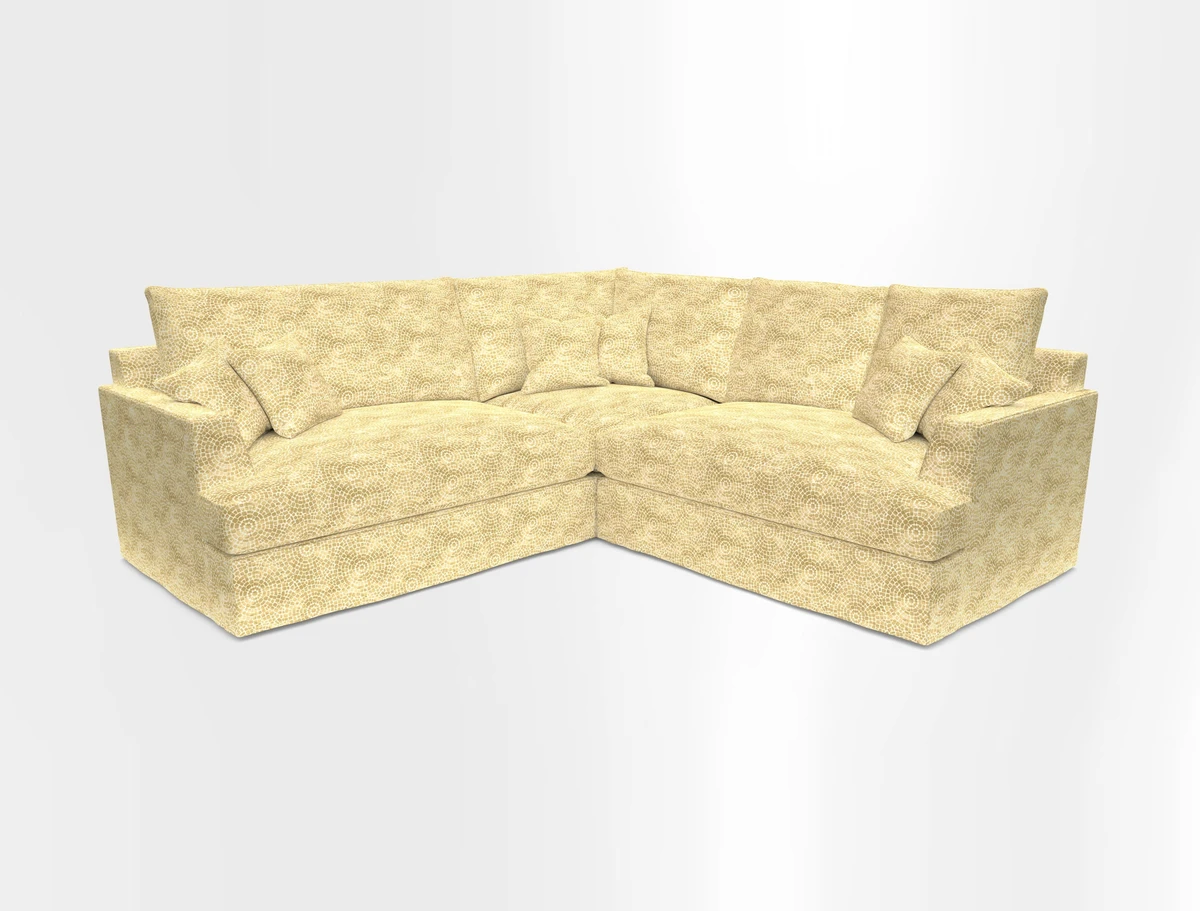 Slingsby Small Fitted Cover Corner Unit LHF & RHF in Two Tone Plain Biscuit.  Loose cover version available
