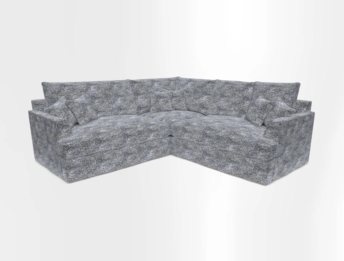 Slingsby Small Fitted Cover Corner Unit LHF & RHF in Two Tone Plain Biscuit.  Loose cover version available