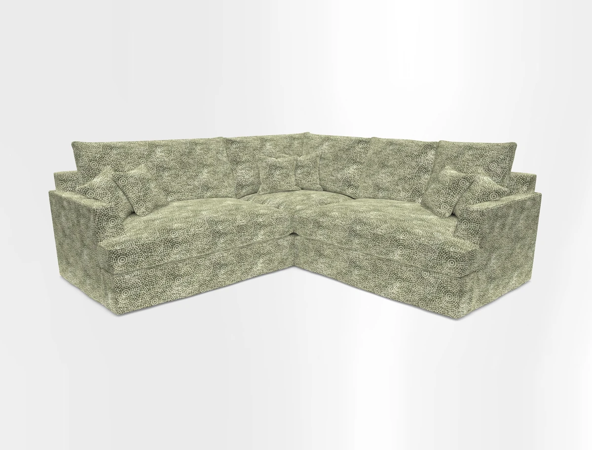 Slingsby Small Fitted Cover Corner Unit LHF & RHF in Two Tone Plain Biscuit.  Loose cover version available