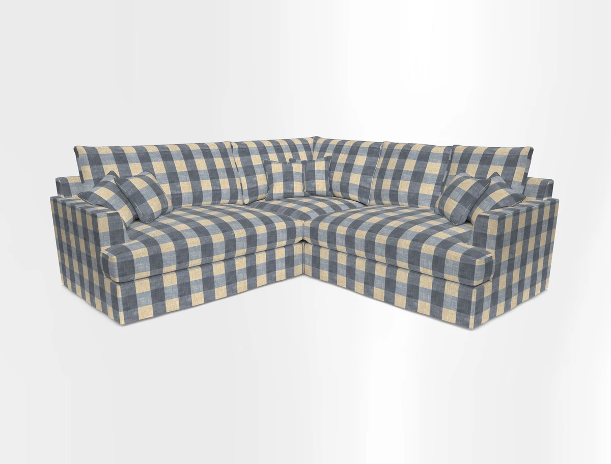 Slingsby Small Fitted Cover Corner Unit LHF & RHF in Two Tone Plain Biscuit.  Loose cover version available