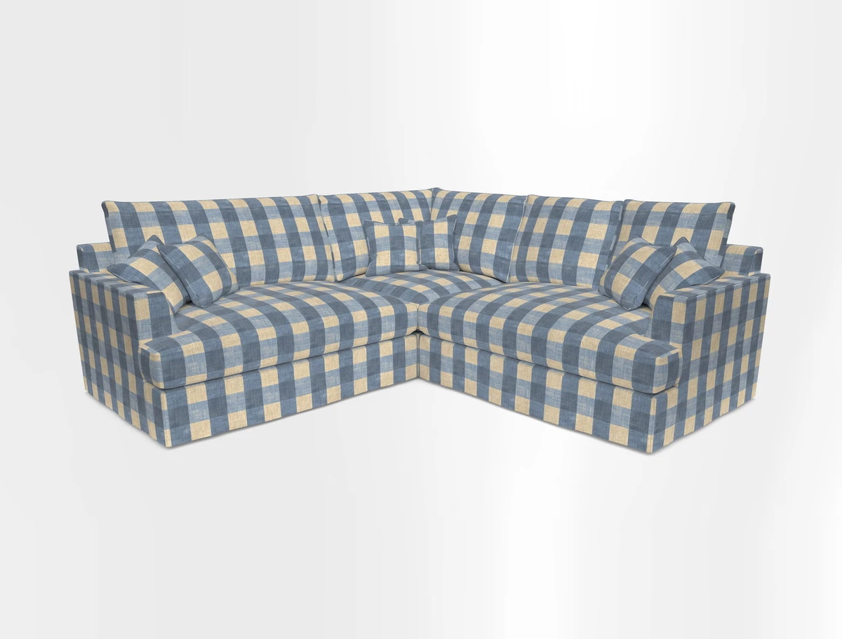 Slingsby Small Fitted Cover Corner Unit LHF & RHF in Two Tone Plain Biscuit.  Loose cover version available