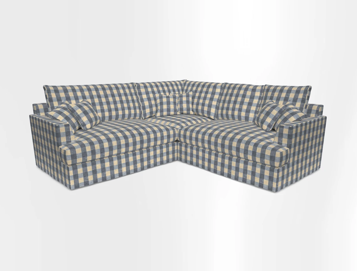 Slingsby Small Fitted Cover Corner Unit LHF & RHF in Two Tone Plain Biscuit.  Loose cover version available