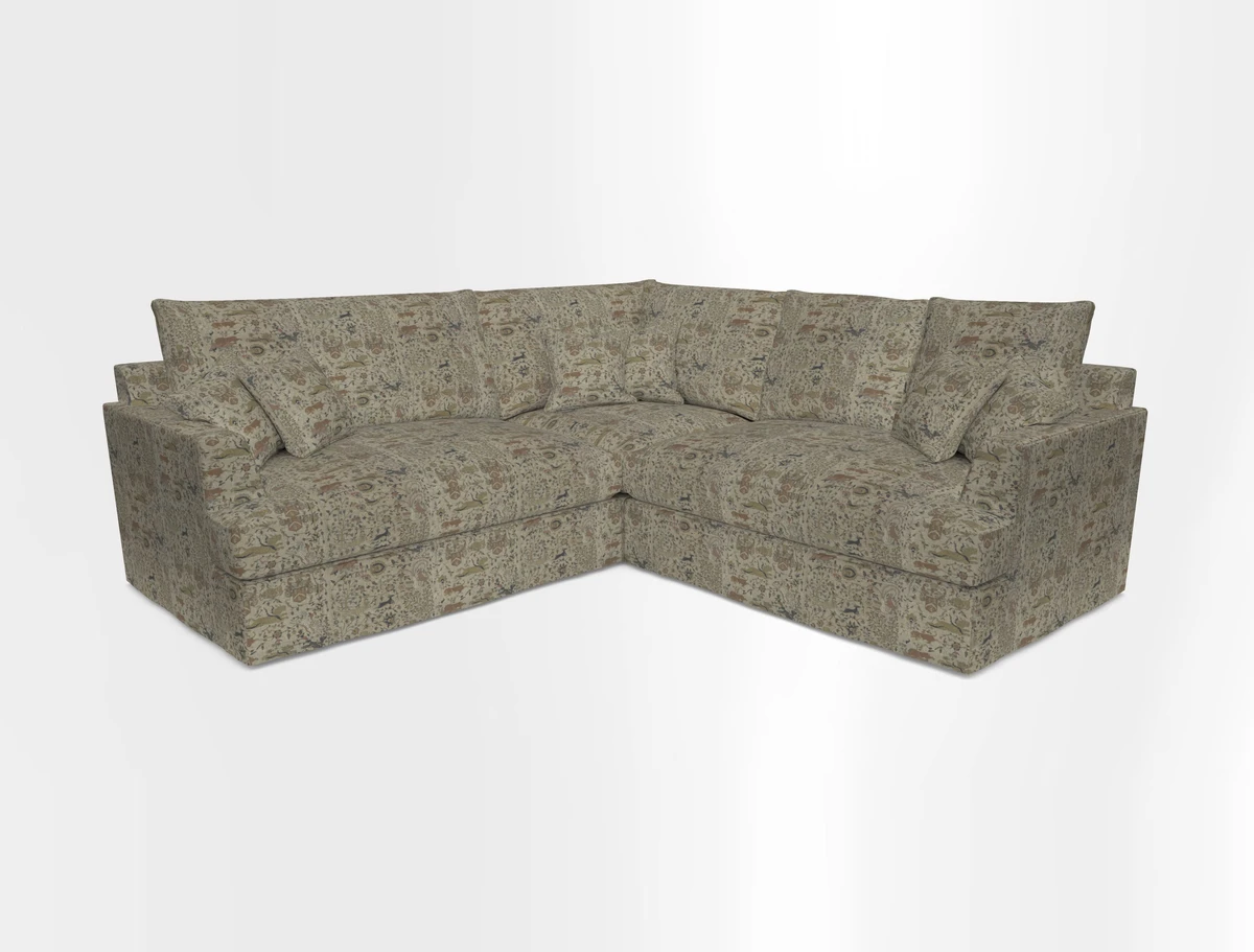 Slingsby Small Fitted Cover Corner Unit LHF & RHF in Two Tone Plain Biscuit.  Loose cover version available