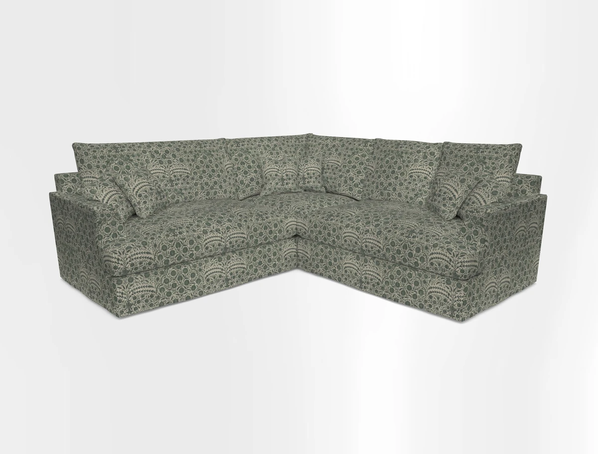Slingsby Small Fitted Cover Corner Unit LHF & RHF in Two Tone Plain Biscuit.  Loose cover version available