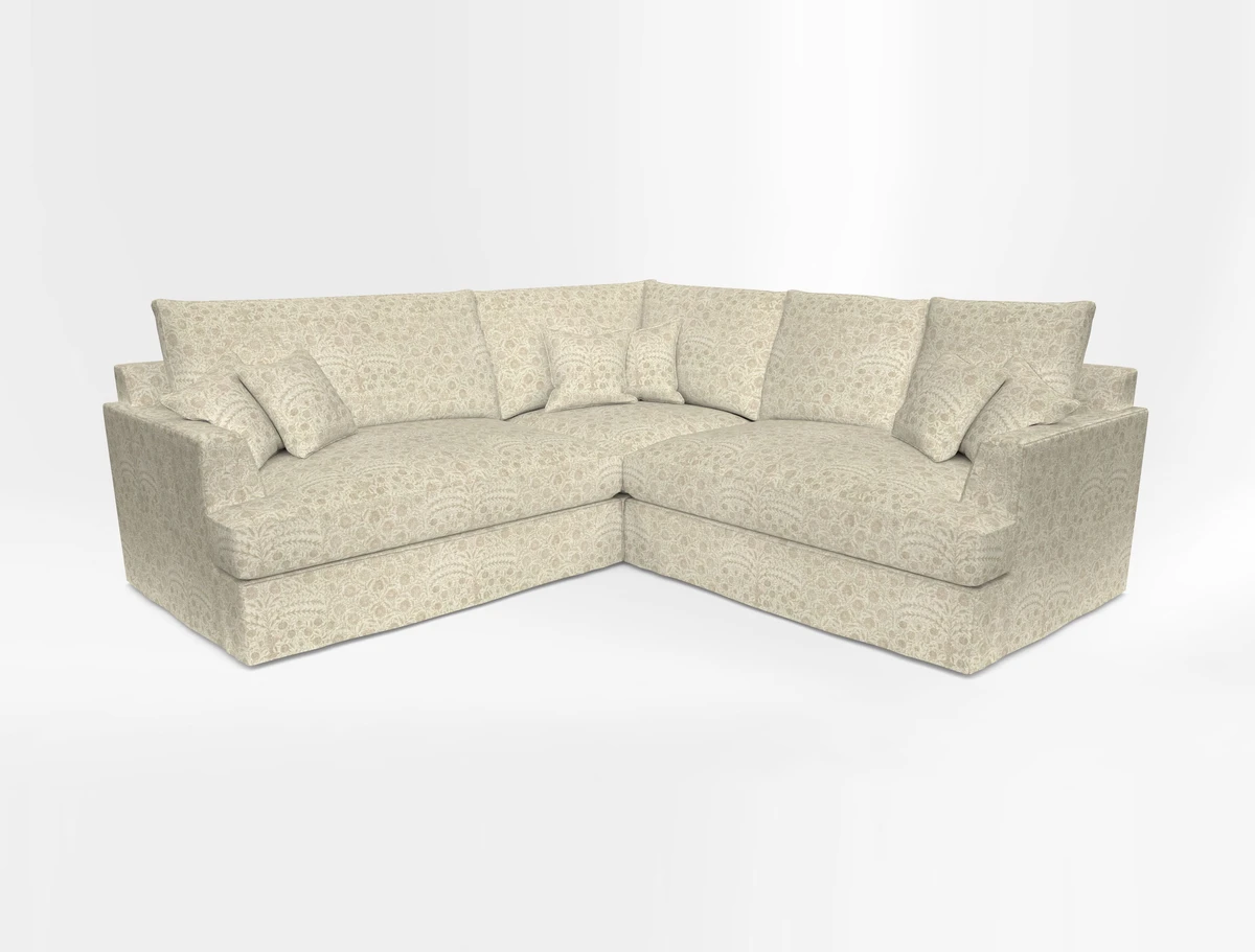 Slingsby Small Fitted Cover Corner Unit LHF & RHF in Two Tone Plain Biscuit.  Loose cover version available