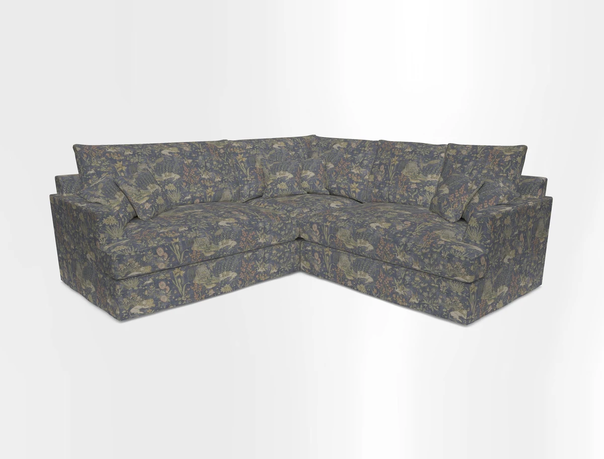 Slingsby Small Fitted Cover Corner Unit LHF & RHF in Two Tone Plain Biscuit.  Loose cover version available
