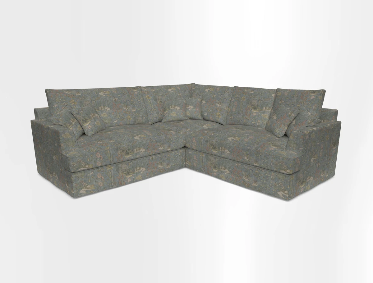 Slingsby Small Fitted Cover Corner Unit LHF & RHF in Two Tone Plain Biscuit.  Loose cover version available