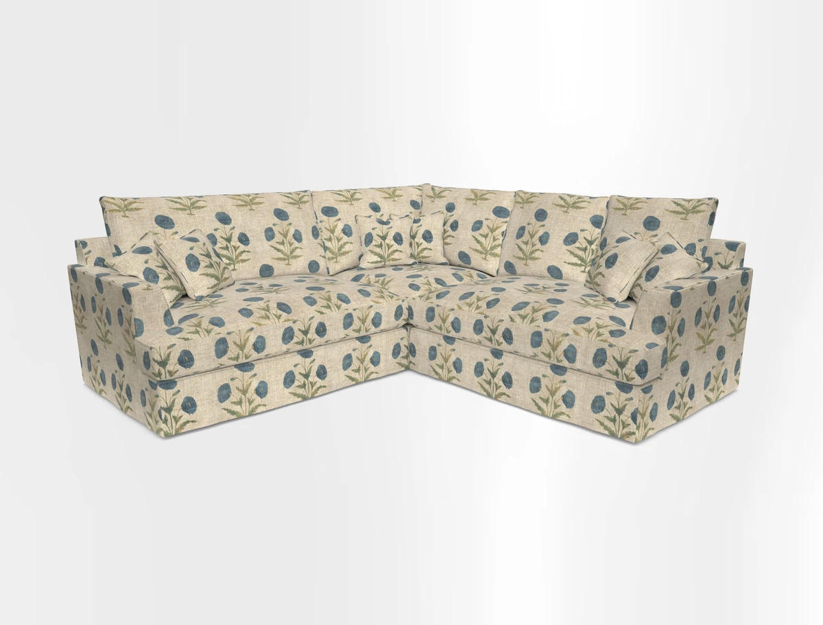Slingsby Small Fitted Cover Corner Unit LHF & RHF in Two Tone Plain Biscuit.  Loose cover version available