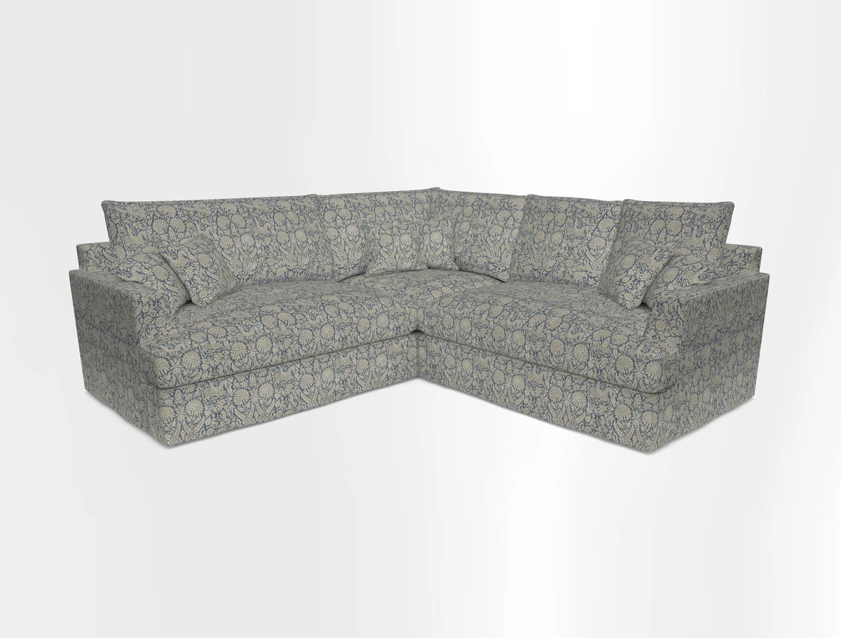 Slingsby Small Fitted Cover Corner Unit LHF & RHF in Two Tone Plain Biscuit.  Loose cover version available