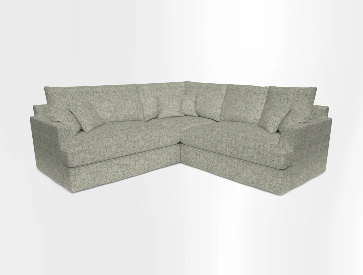 Slingsby Small Fitted Cover Corner Unit LHF & RHF in Two Tone Plain Biscuit.  Loose cover version available