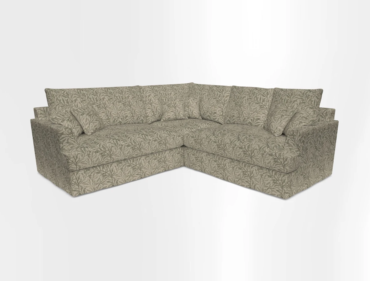 Slingsby Small Fitted Cover Corner Unit LHF & RHF in Two Tone Plain Biscuit.  Loose cover version available