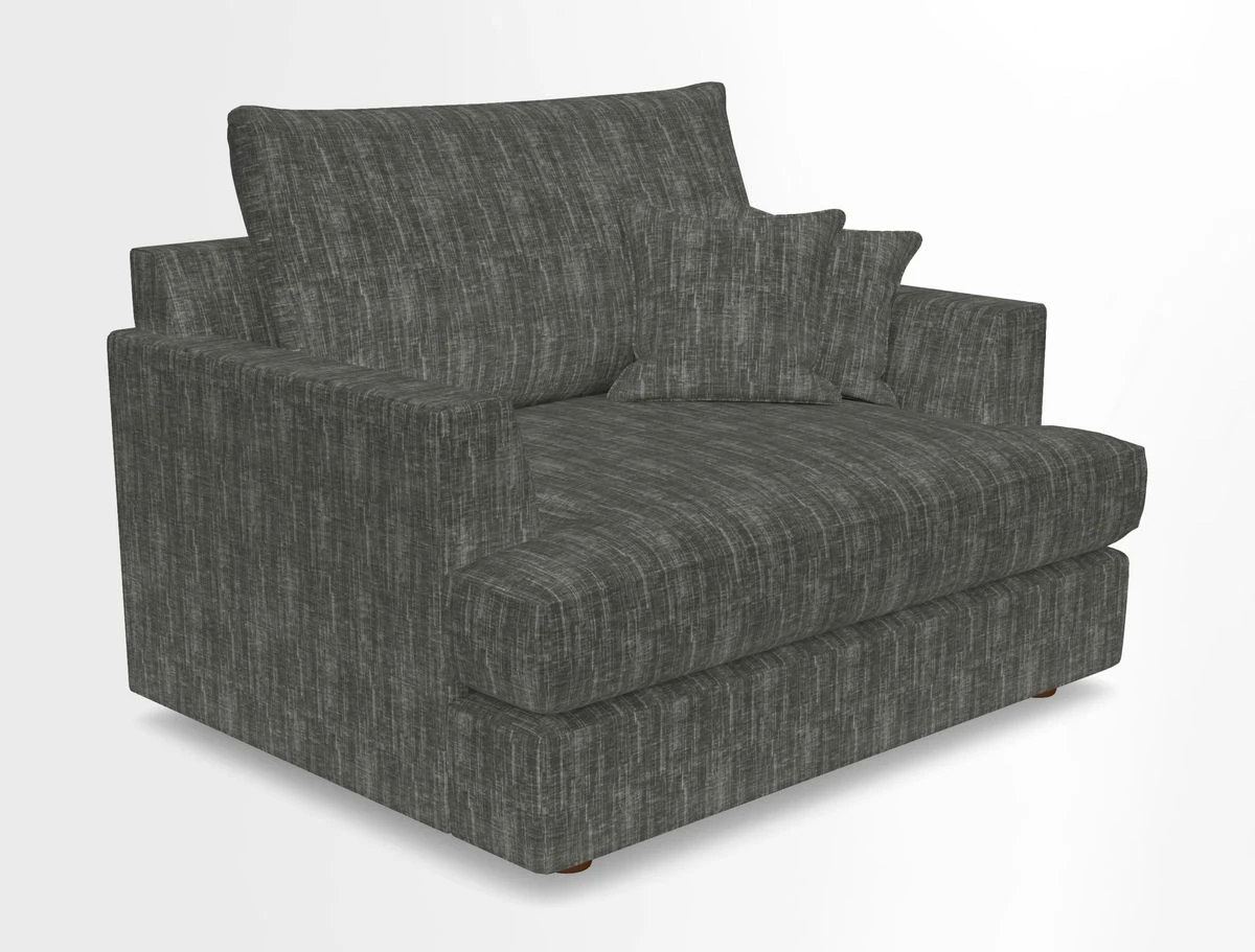 Slingsby Snuggler Fitted Cover Sofa in Two Tone Plain Biscuit.  Loose cover version available