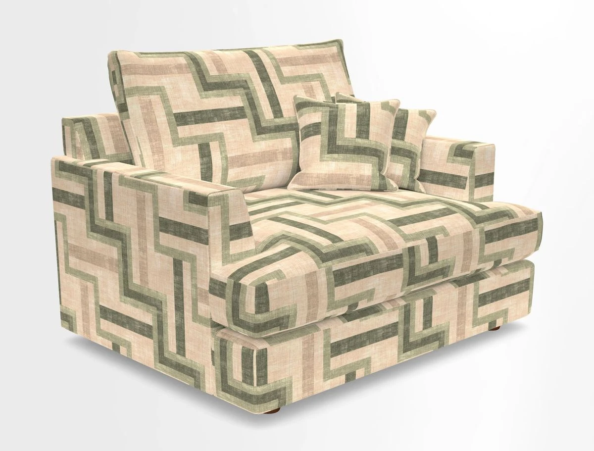 Slingsby Snuggler Fitted Cover Sofa in Two Tone Plain Biscuit.  Loose cover version available