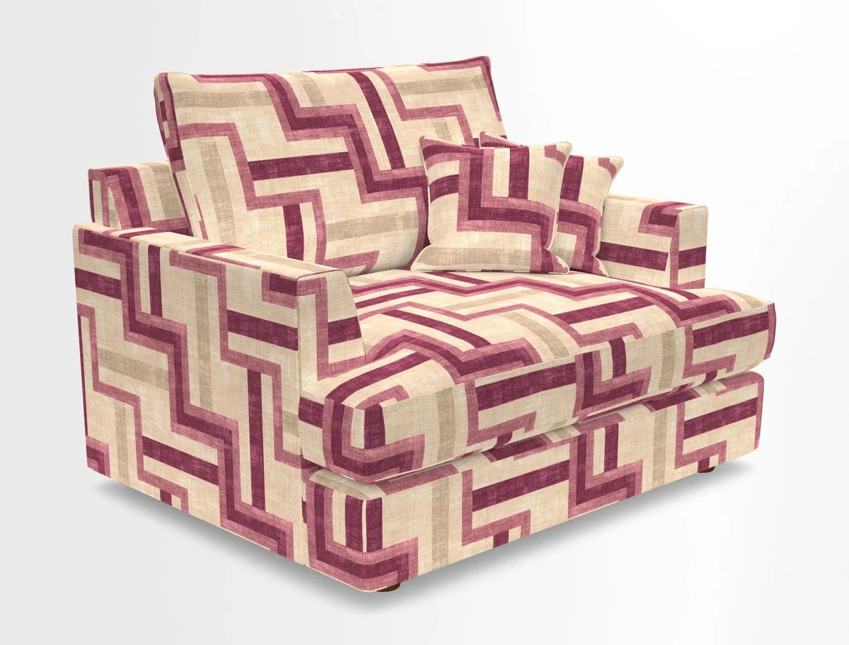 Slingsby Snuggler Fitted Cover Sofa in Two Tone Plain Biscuit.  Loose cover version available