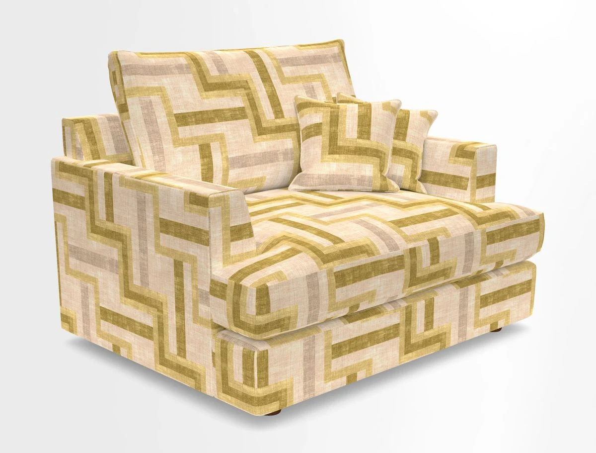Slingsby Snuggler Fitted Cover Sofa in Two Tone Plain Biscuit.  Loose cover version available