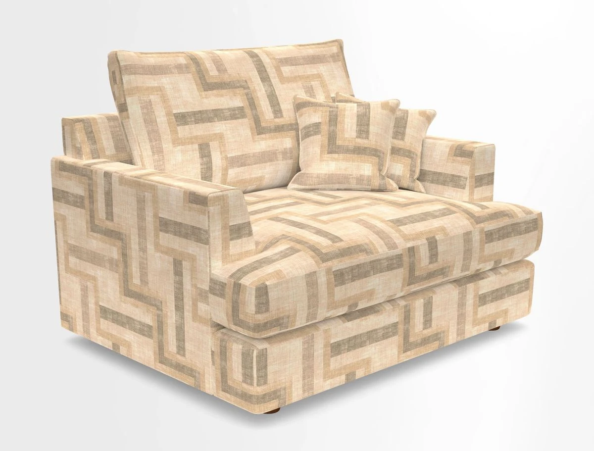 Slingsby Snuggler Fitted Cover Sofa in Two Tone Plain Biscuit.  Loose cover version available
