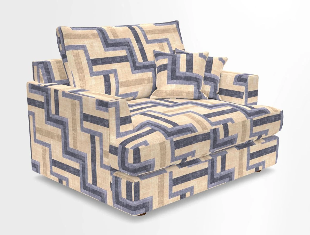 Slingsby Snuggler Fitted Cover Sofa in Two Tone Plain Biscuit.  Loose cover version available