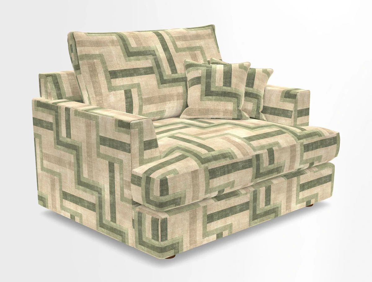 Slingsby Snuggler Fitted Cover Sofa in Two Tone Plain Biscuit.  Loose cover version available