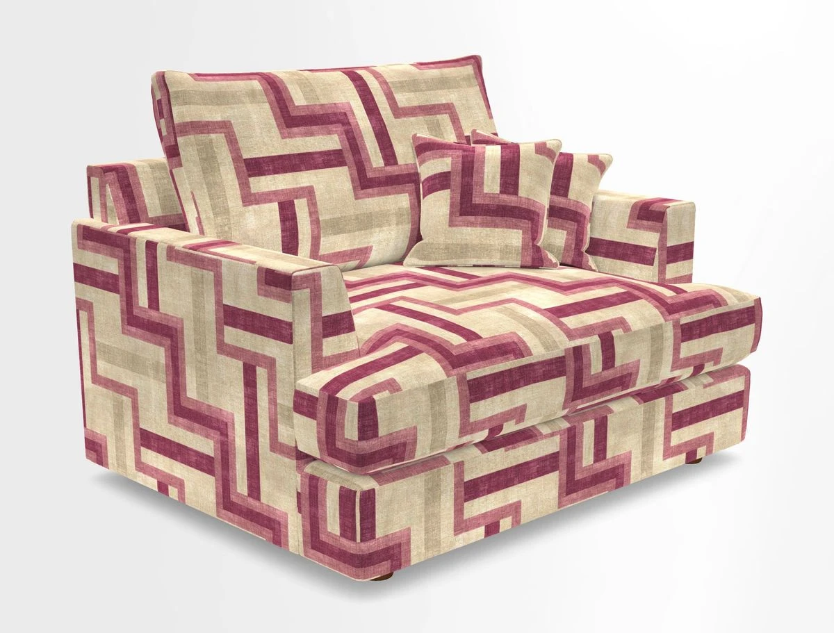 Slingsby Snuggler Fitted Cover Sofa in Two Tone Plain Biscuit.  Loose cover version available