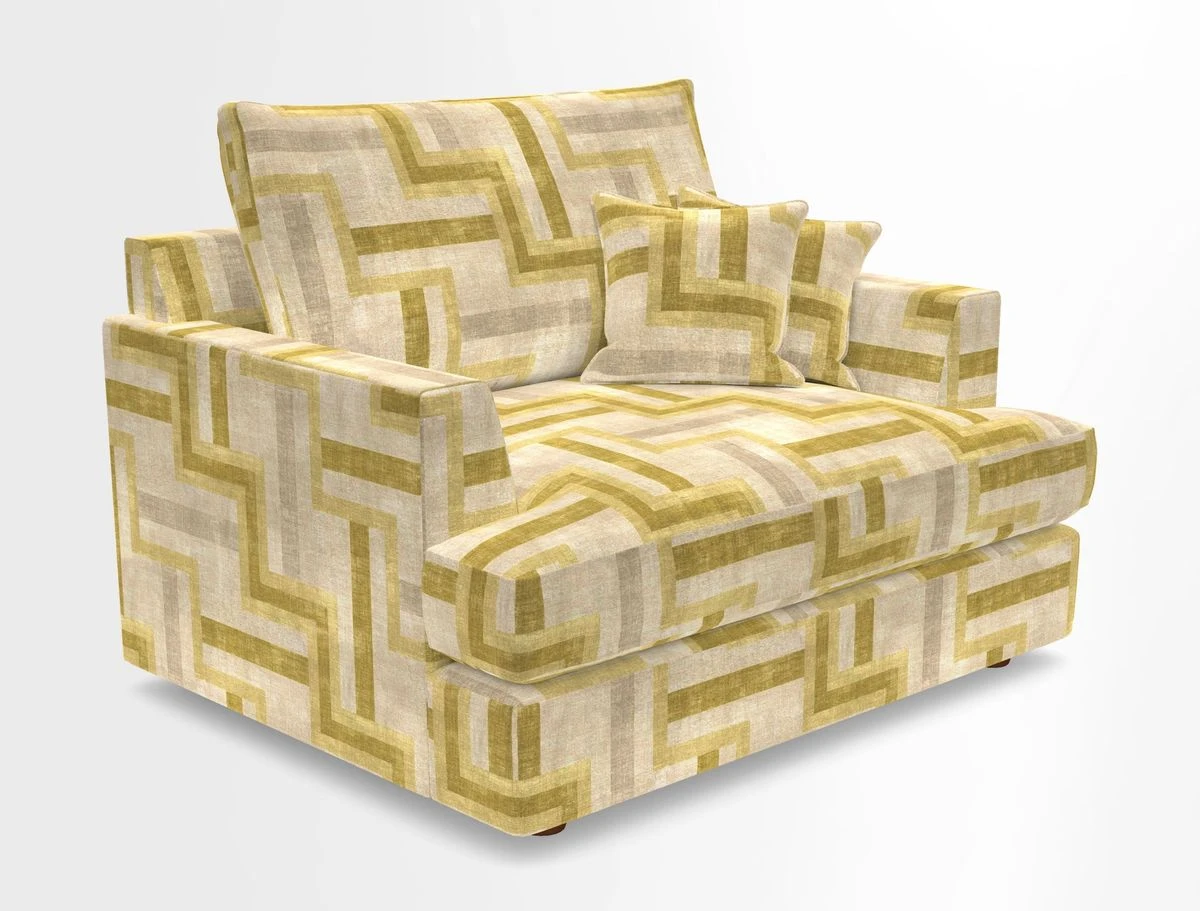 Slingsby Snuggler Fitted Cover Sofa in Two Tone Plain Biscuit.  Loose cover version available