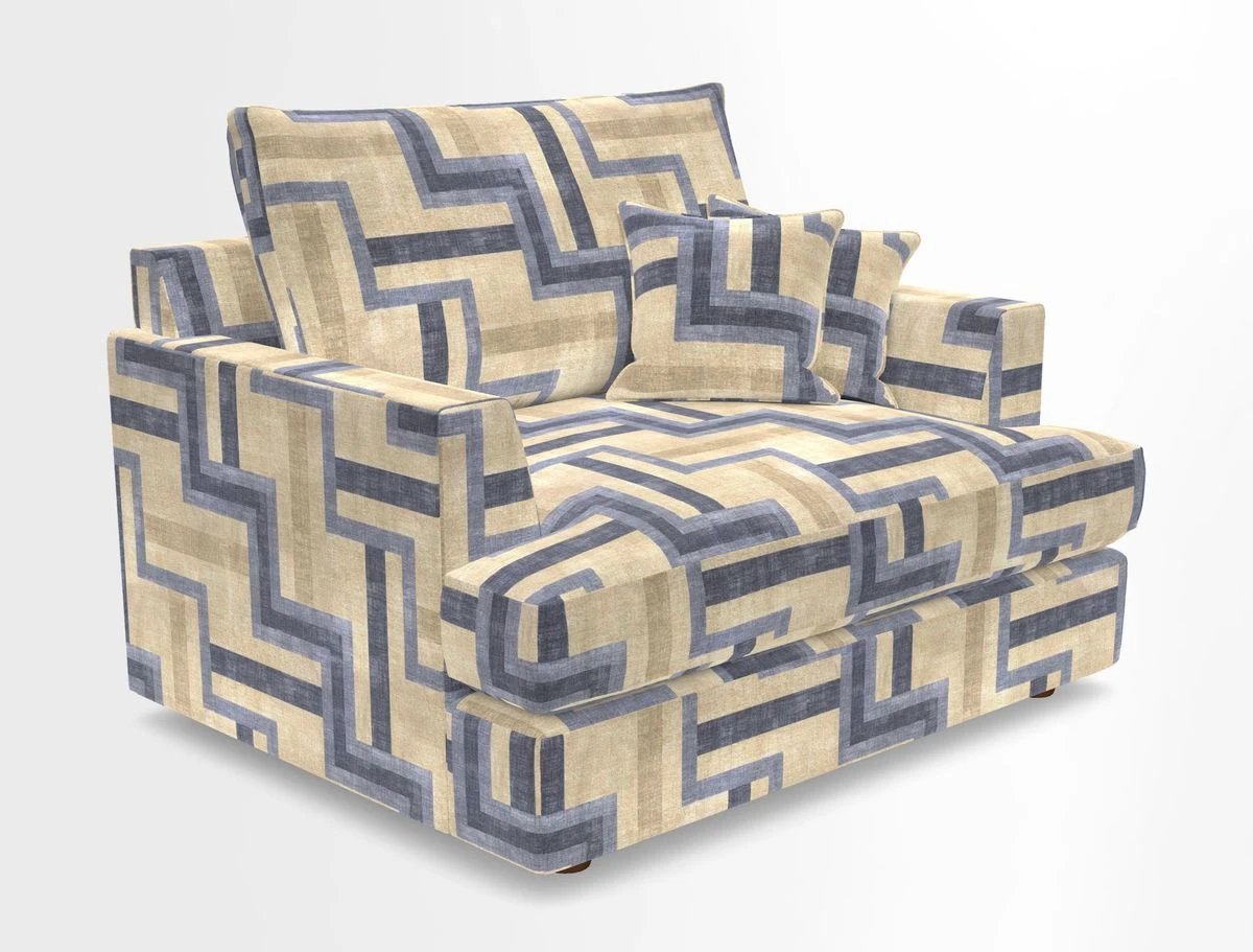 Slingsby Snuggler Fitted Cover Sofa in Two Tone Plain Biscuit.  Loose cover version available