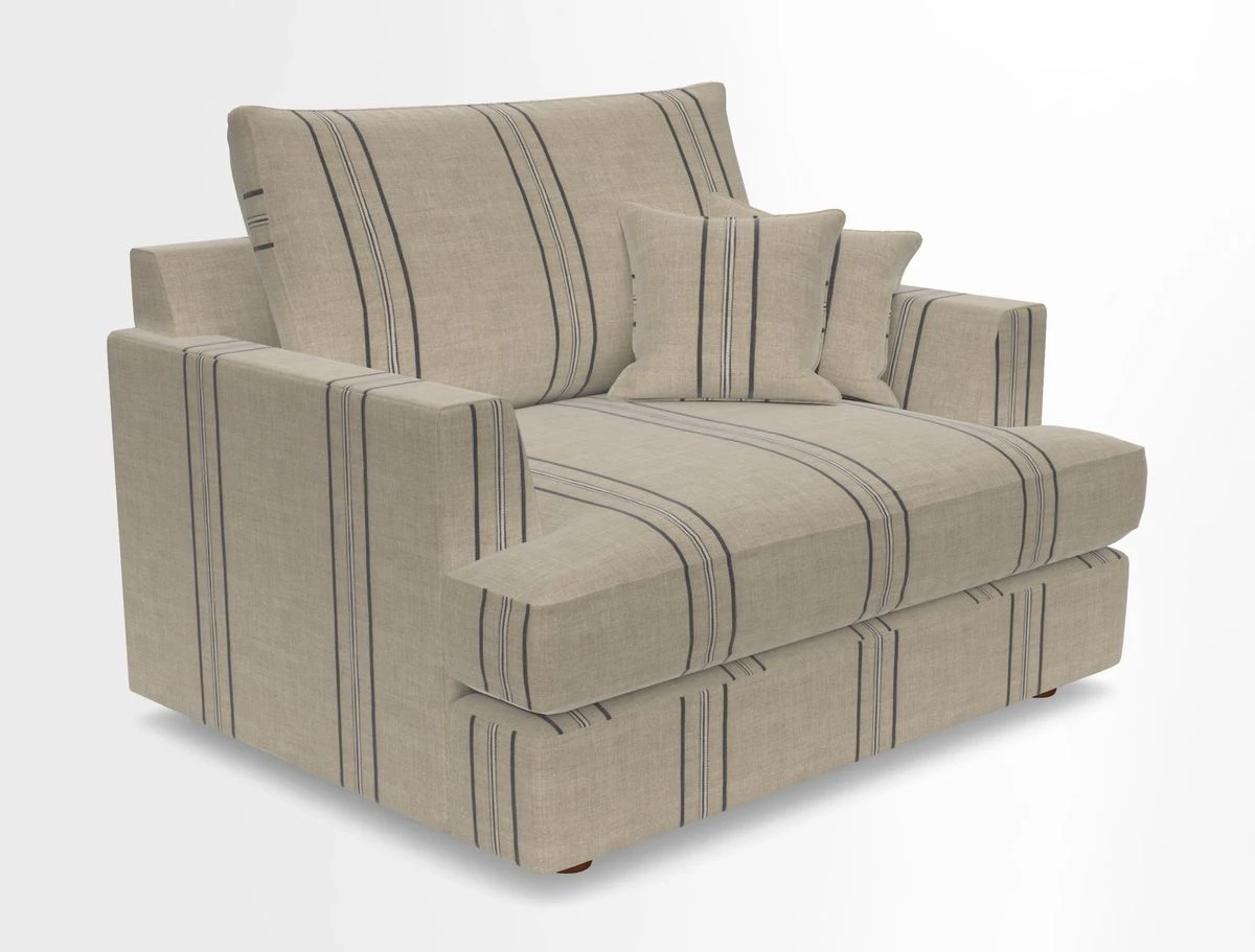Slingsby Snuggler Fitted Cover Sofa in Two Tone Plain Biscuit.  Loose cover version available