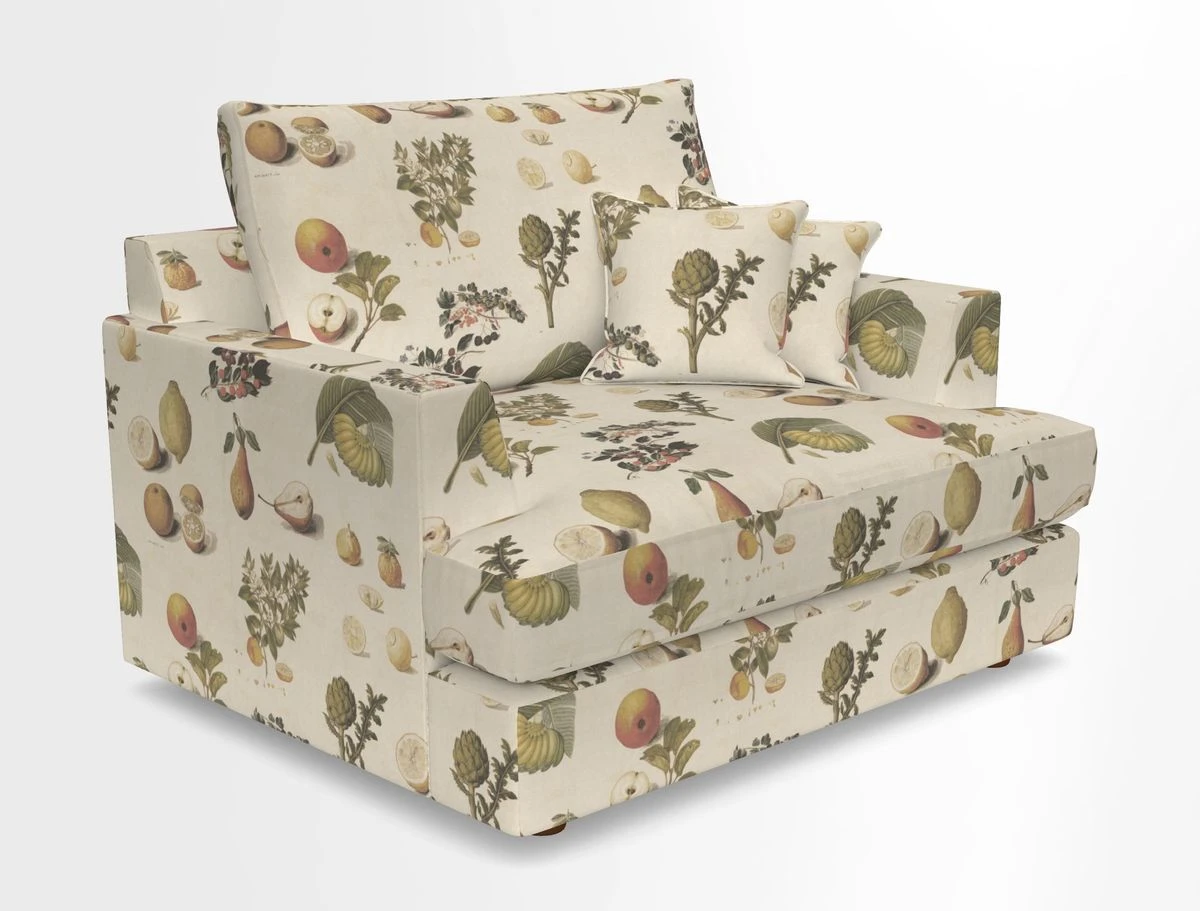 Slingsby Snuggler Fitted Cover Sofa in Two Tone Plain Biscuit.  Loose cover version available
