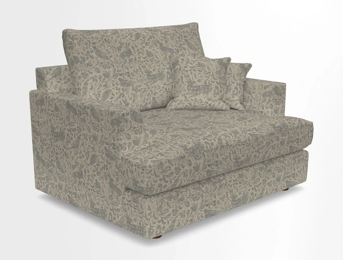 Slingsby Snuggler Fitted Cover Sofa in Two Tone Plain Biscuit.  Loose cover version available