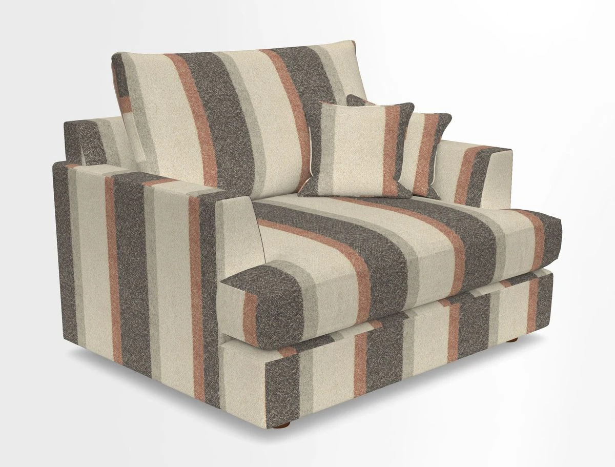 Slingsby Snuggler Fitted Cover Sofa in Two Tone Plain Biscuit.  Loose cover version available