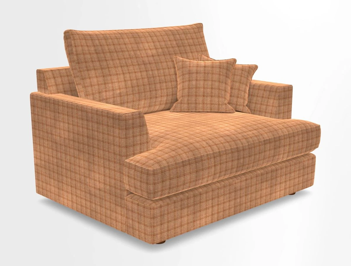 Slingsby Snuggler Fitted Cover Sofa in Two Tone Plain Biscuit.  Loose cover version available