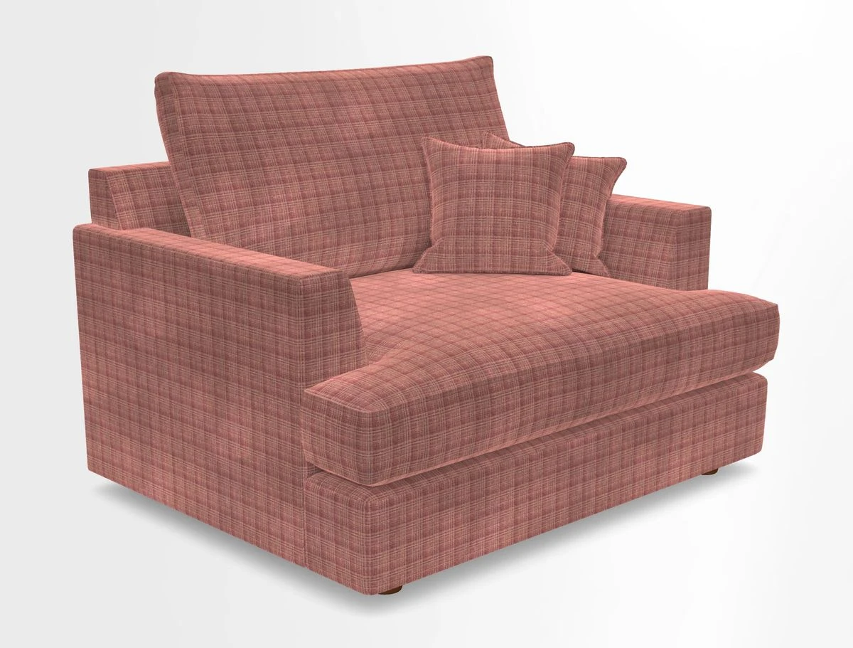 Slingsby Snuggler Fitted Cover Sofa in Two Tone Plain Biscuit.  Loose cover version available