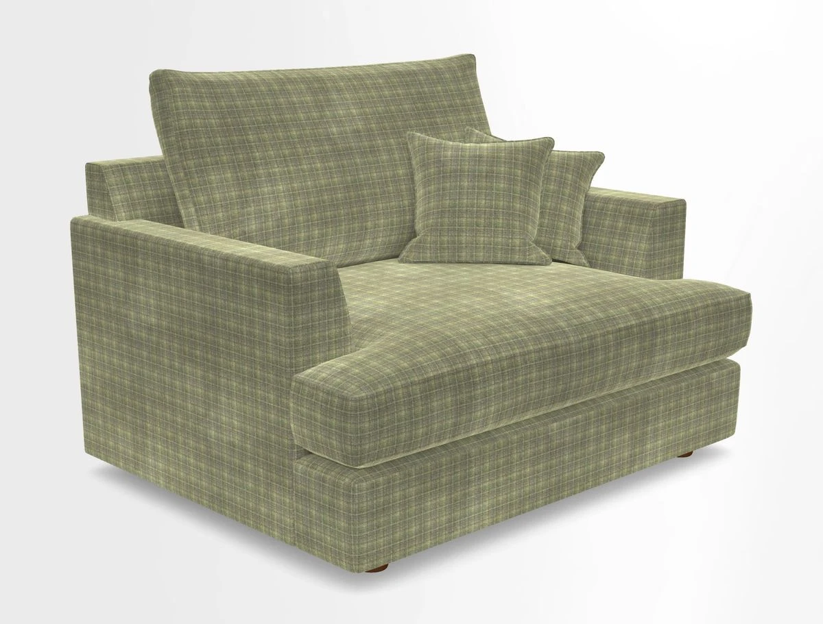 Slingsby Snuggler Fitted Cover Sofa in Two Tone Plain Biscuit.  Loose cover version available