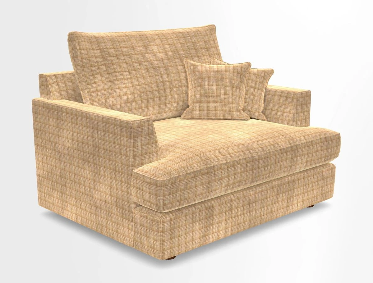 Slingsby Snuggler Fitted Cover Sofa in Two Tone Plain Biscuit.  Loose cover version available