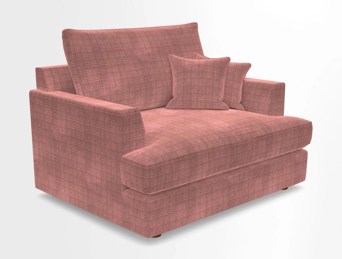 Slingsby Snuggler Fitted Cover Sofa in Two Tone Plain Biscuit.  Loose cover version available