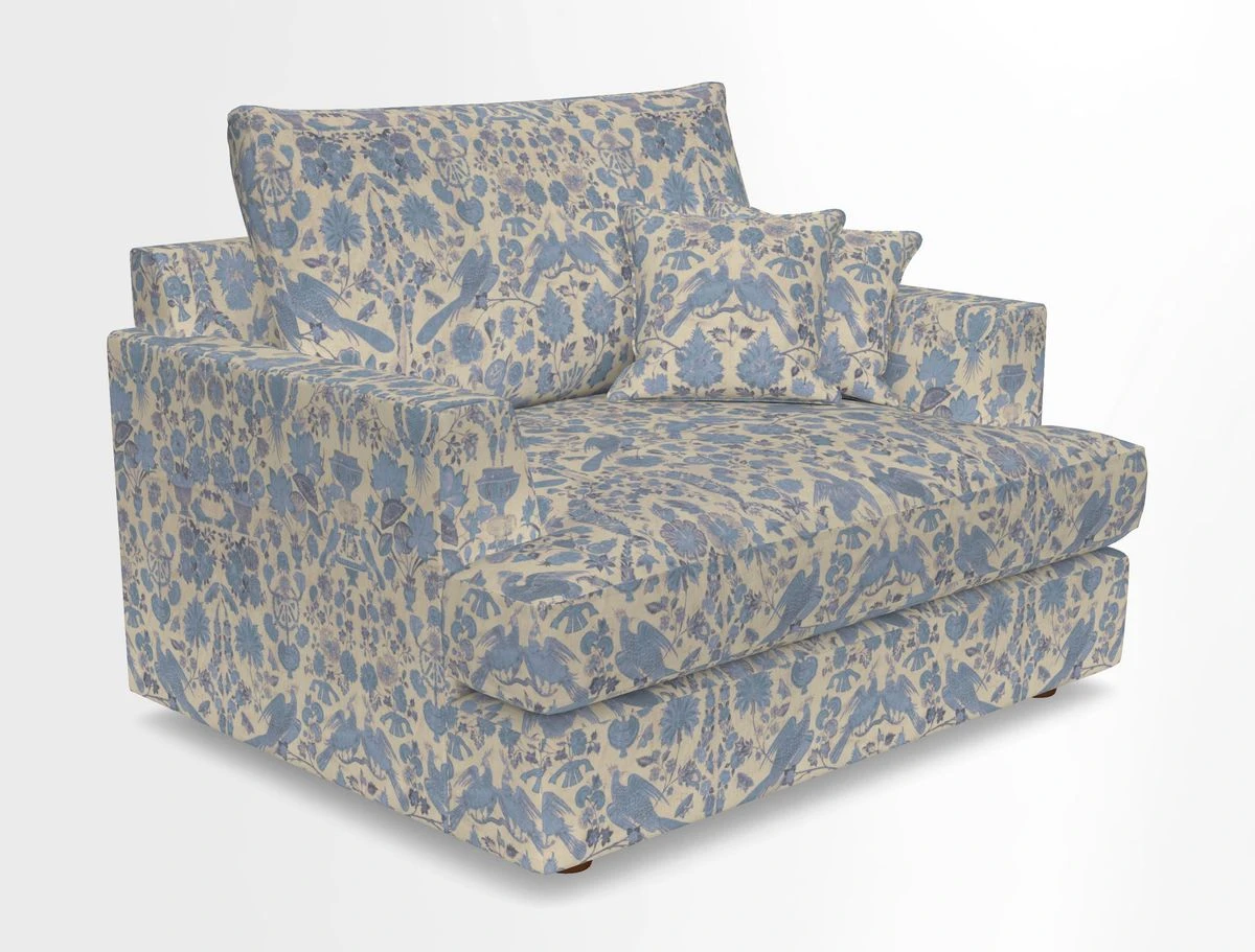 Slingsby Snuggler Fitted Cover Sofa in Two Tone Plain Biscuit.  Loose cover version available