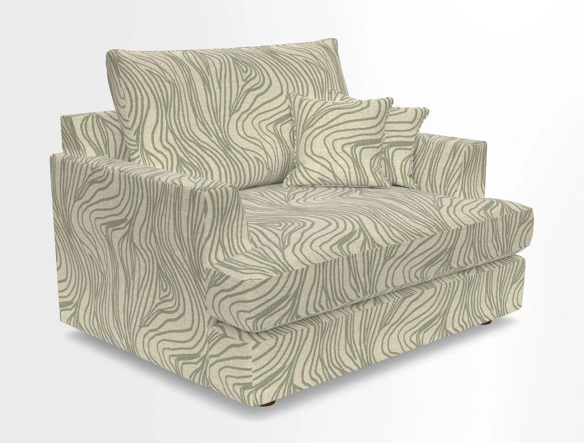 Slingsby Snuggler Fitted Cover Sofa in Two Tone Plain Biscuit.  Loose cover version available