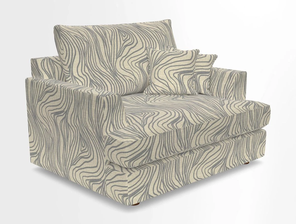 Slingsby Snuggler Fitted Cover Sofa in Two Tone Plain Biscuit.  Loose cover version available