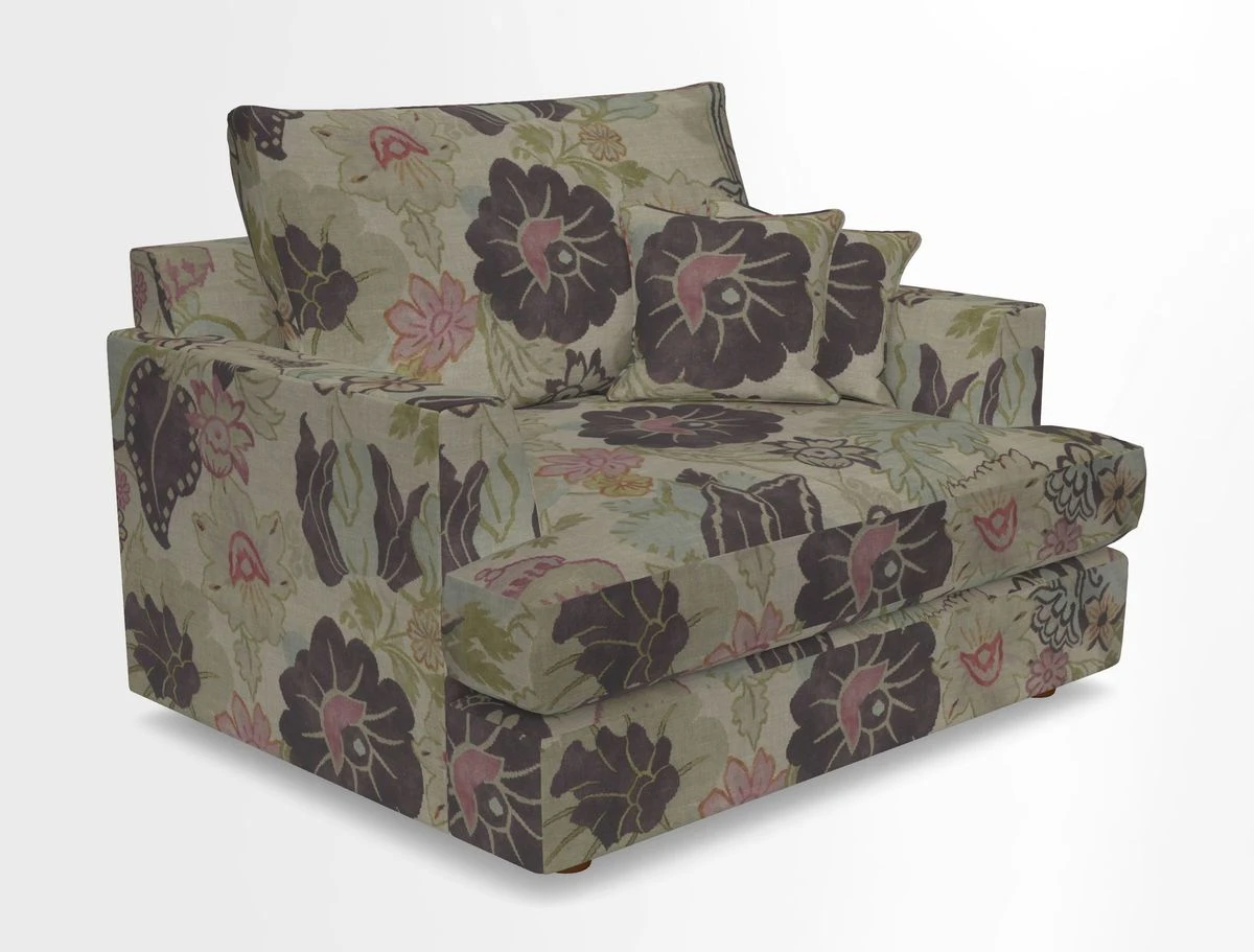 Slingsby Snuggler Fitted Cover Sofa in Two Tone Plain Biscuit.  Loose cover version available