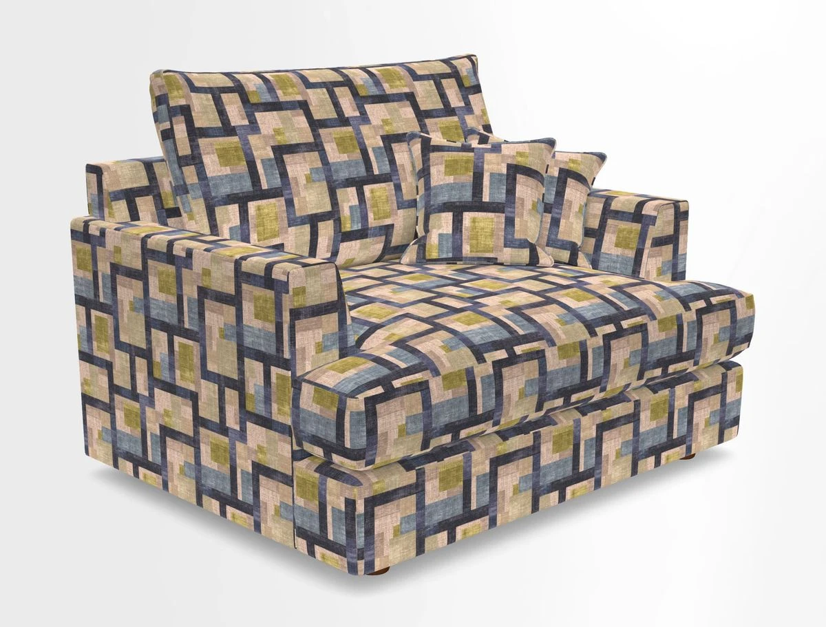 Slingsby Snuggler Fitted Cover Sofa in Two Tone Plain Biscuit.  Loose cover version available